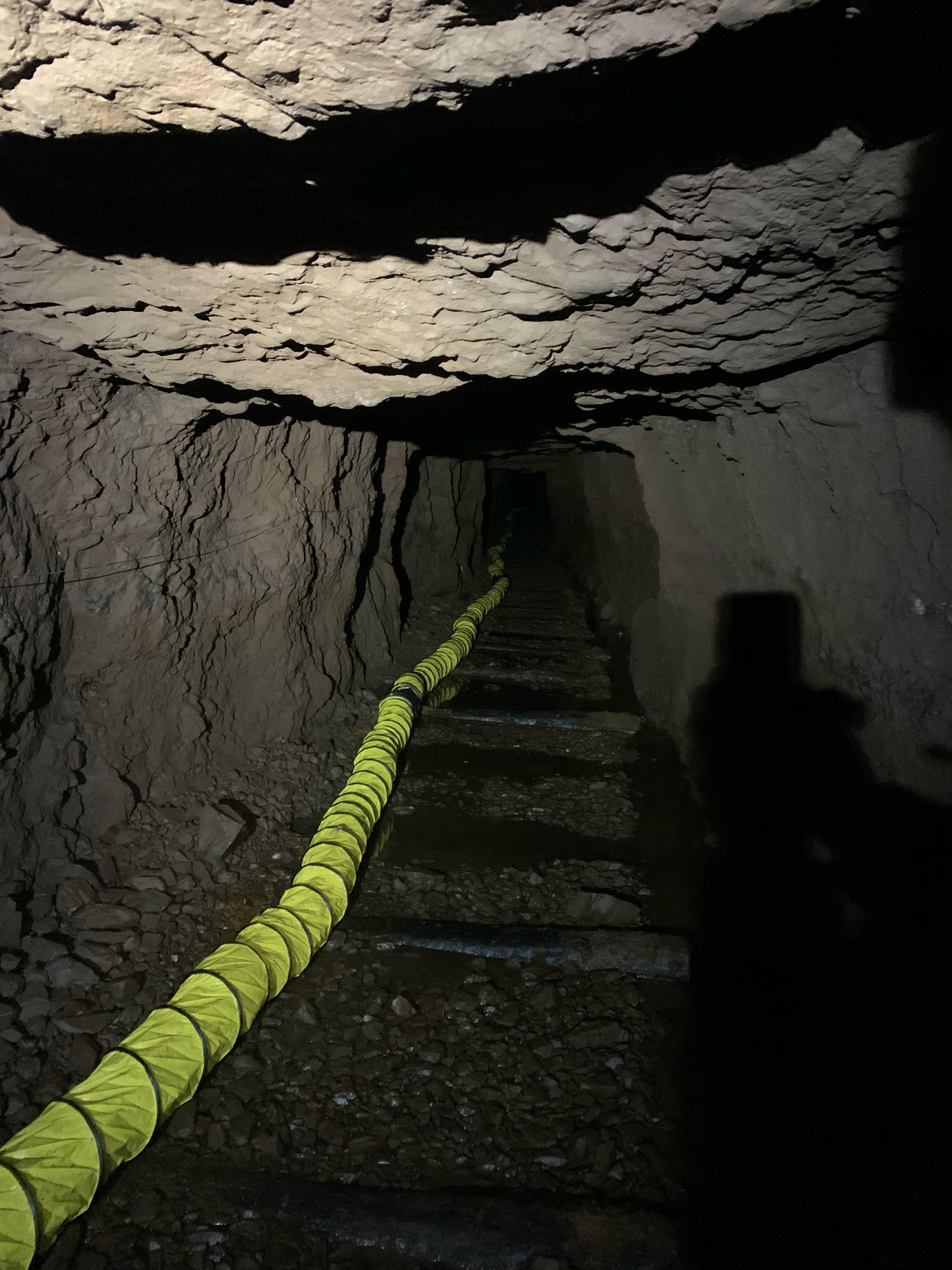 Inside the abandoned tunnel of the Carp Lake Mine
